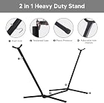 SUNCREAT 2-in-1 Chaise à suspension convertible avec support, Space Sauver la chaise de hamac avec stand, brevet en attente, gris foncé