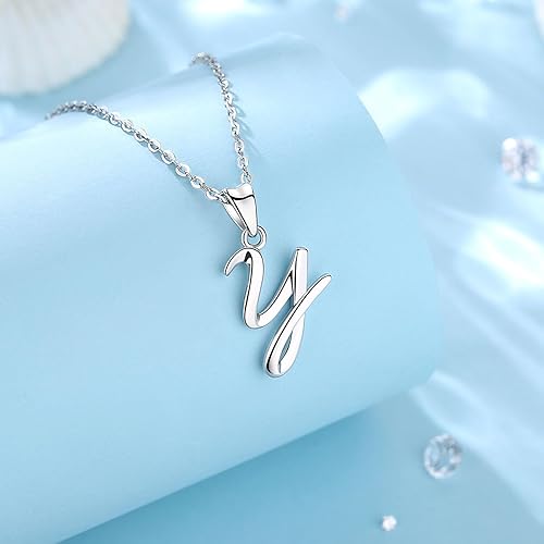 Miniatura 2 de EUDORA Collares de plata esterlina con inicial para mujer, regalos clásicos de 26 letras sin cuello para niñas, hermana, madre hija, cadena de 18