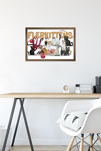 Miniatura 6 de Trends International Marvel The Marvels - Póster de pared de Flerkittens, 14.72 x 22.37 pulgadas, versión enmarcada en bronce