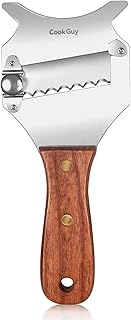 Cook Guy Premium Stainless Steel Truffle and Cheese Slicer with Adjustable Blade and Elegant Rosewood Handle, Versatile Chocolate Shaver and Wavy Blade Dessert Knife for Essential Kitchen Use
