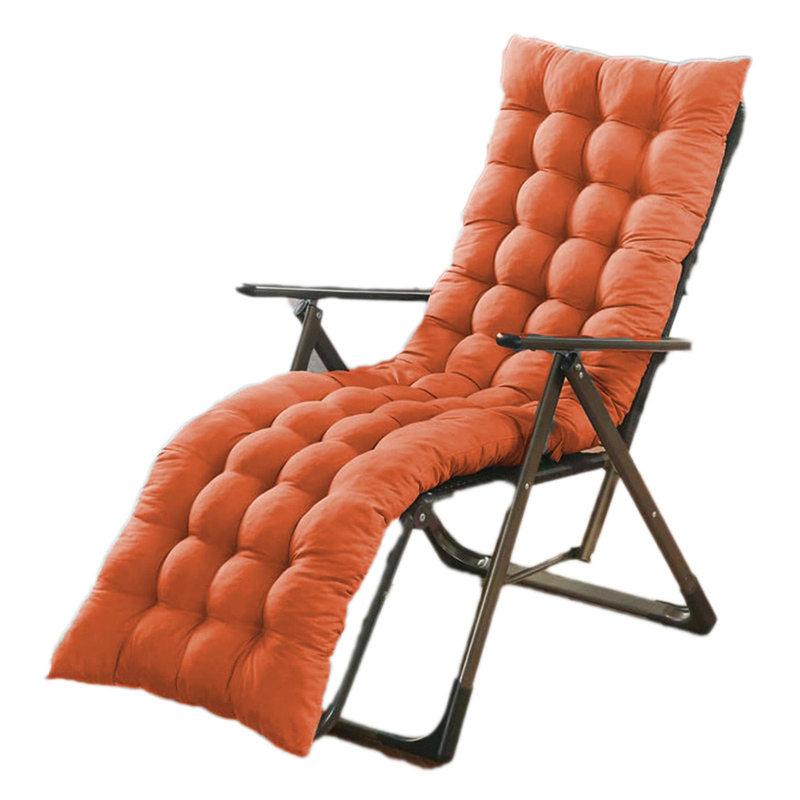 Simple Design Sun Lounger Cushion Sunlouger Cushion Only Garden Bench Deck Chair Pads Soft Portable Rocking Chair Cushion for Patio Balcony Bay Window (Orange,140 * 45)