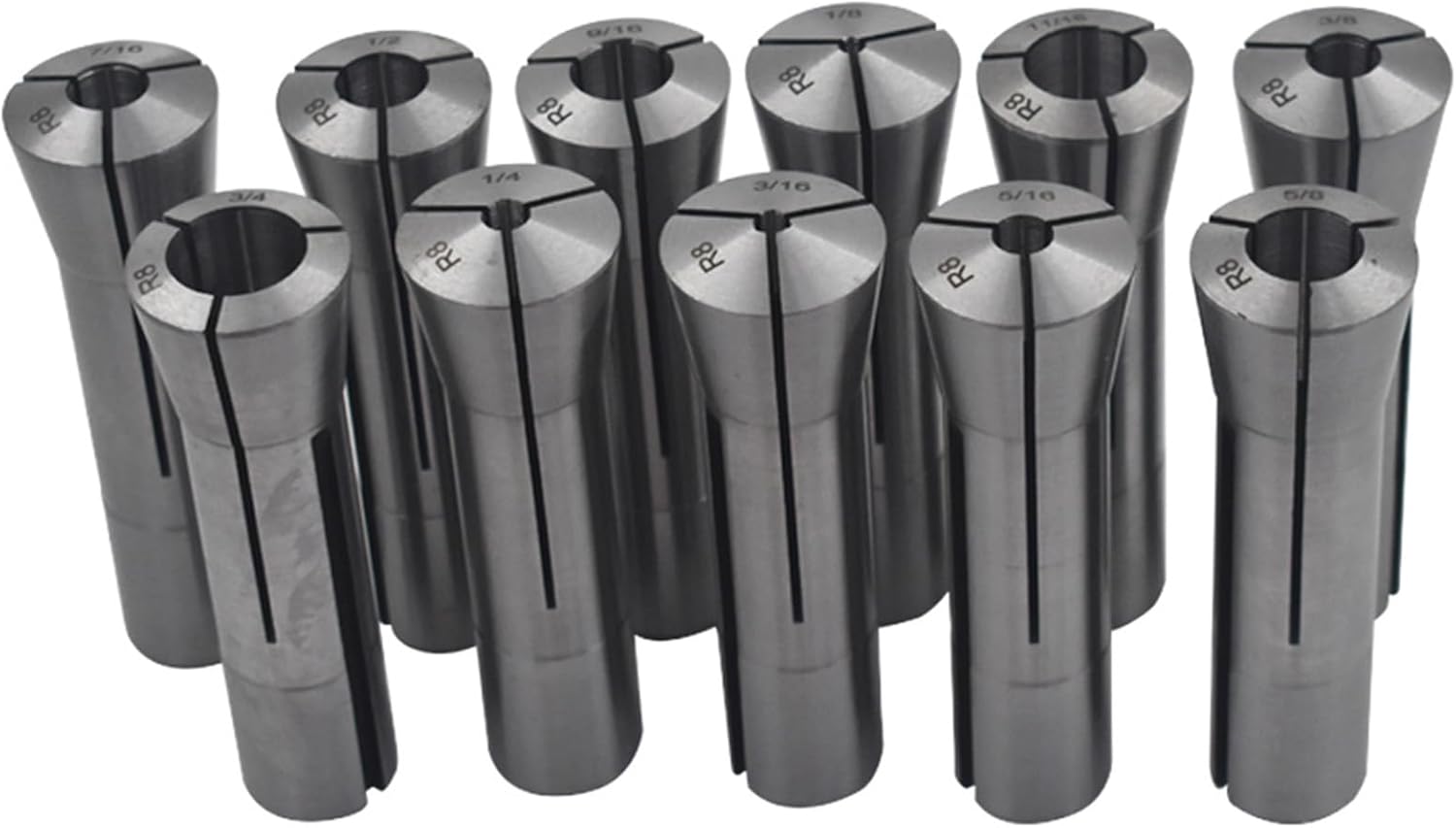 New 11 Pcs R8 Collet Set 1/8-3/4 Inch