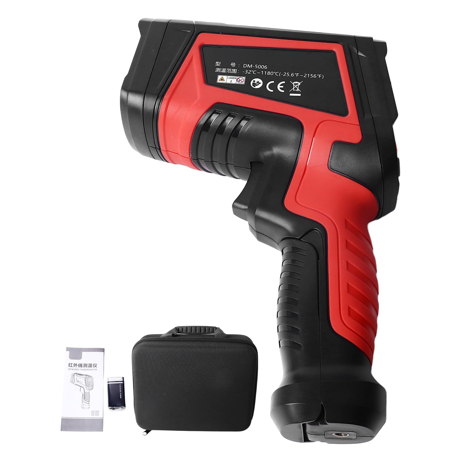 ViaGasaFamido Termómetro Infrarrojo Pistola de Temperatura Digital sin Contacto ABS 26 a 1976F Emisividad Ajustable 50 1 Relación de Distancia para Cocinar HVAC Uso Industrial Automotriz