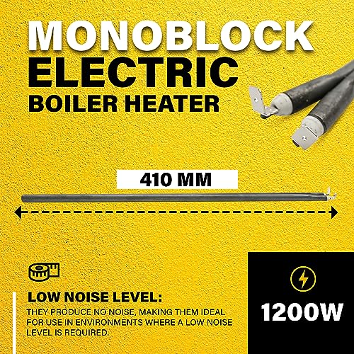 DOJA Barcelona | Thermo Monoblock Heizelement | 1200W | Länge 410mm | Thermo Heizwiderstand Elektrisch | Elektrischer Thermostat | Elektrisches Heizelement Warmwasserspeicher, Heizstab Pufferspeicher