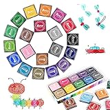 Stempelkissen Set, Neues Upgrade Stempelkissen fingerabdrücke Ungiftig Abwaschbar Stamp Pad für Leinwand Hochzeit, Papier Handwerk Stoff, Scrapbook, Geburtstag (20 Pack)