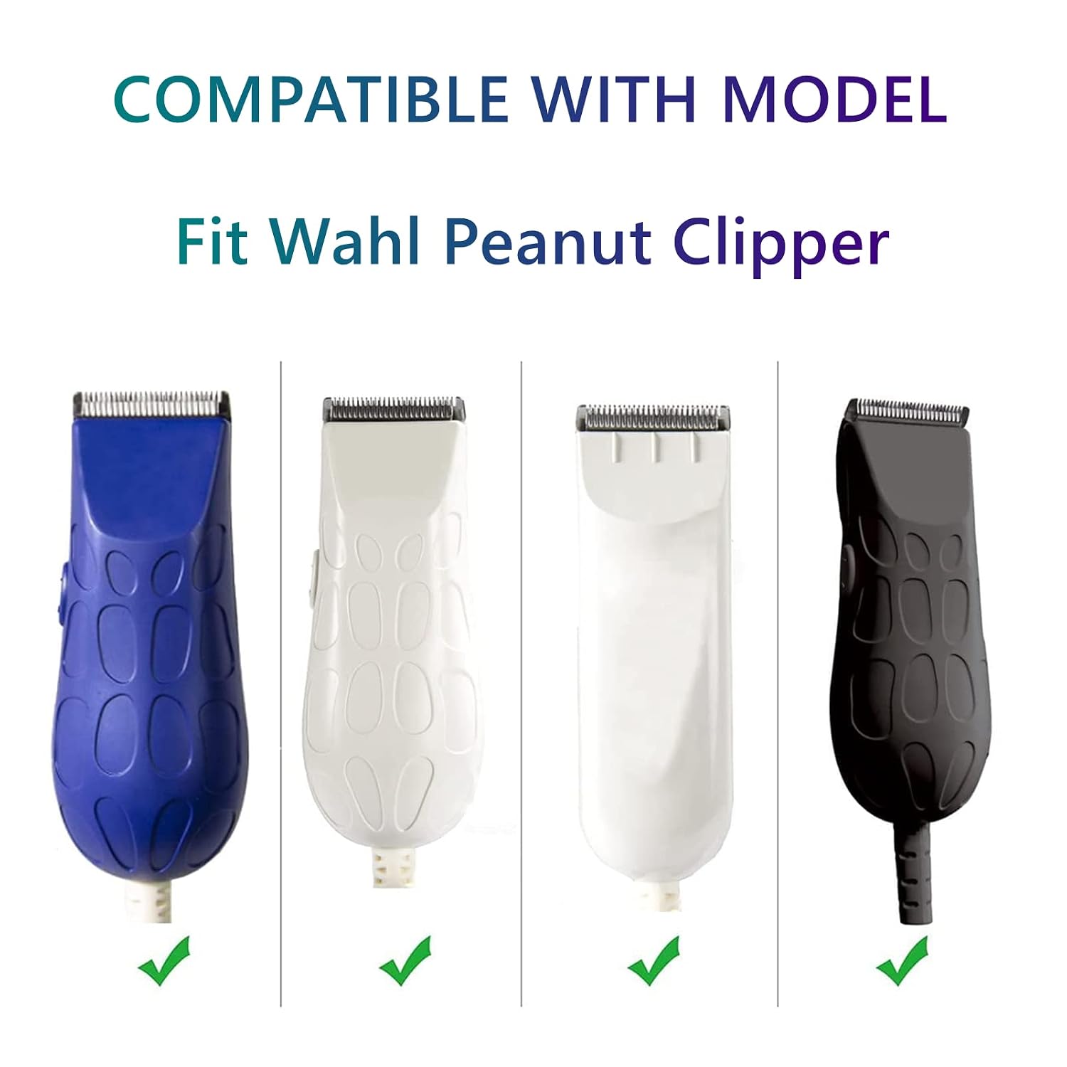 2 Pack Professional Peanut Clipper/Trimmer Snap On Replacement Blades #2068-300 - Compatible with Wahl Peanut Hair Clipper/Trimmer, White