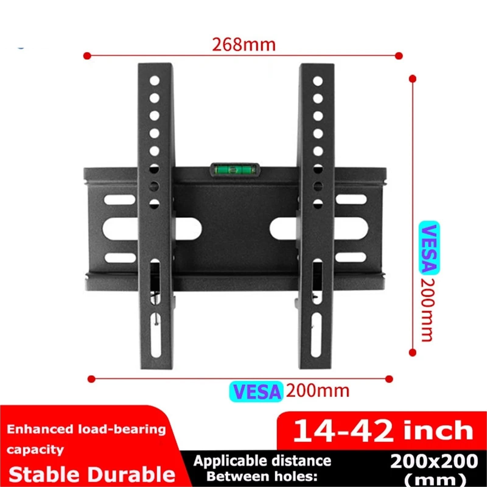 Uchwyt ścienny do telewizora do większości 35.6-106.7 cm LED, LCD i plazmowych płaskich/zakrzywionych telewizorów Max VESA 200X200 uniwersalny uchwyt TV