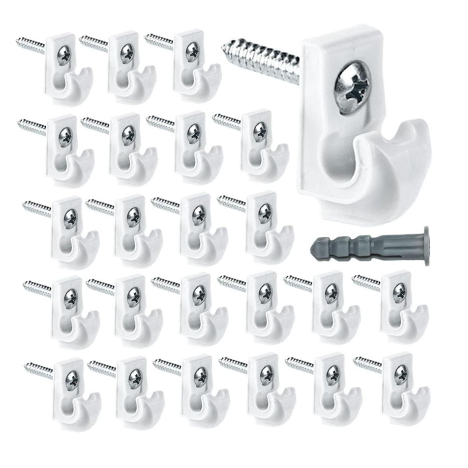 Qixcxaz White/Light Strong Down Wall Clip Shelves Hooks Effortlessly Supporting Items For Enhanced Neatness And Access Wire Shelf Loop Clips Christmas Hanging