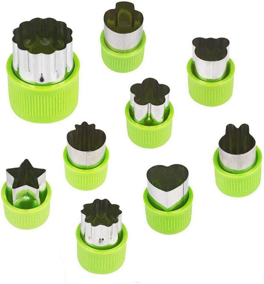 LTCT Vegetable Cutter Shapes Set Cookie Mold Biscuit Mini Pie Stamps Mold Fruit Decorative Food DIY Kitchen Tools Press Mold for Picnic Party Cute Bento Lunch Make 9 Units Pack