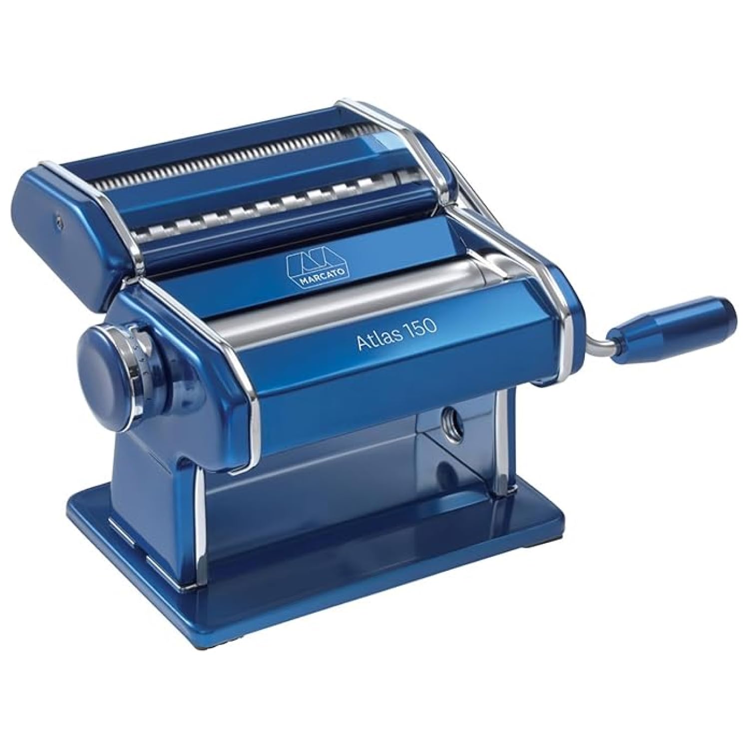 Marcato AT-150-BLU, Atlas 150 design, Macchina per pasta, Alluminio, Blu, Linea Premium.