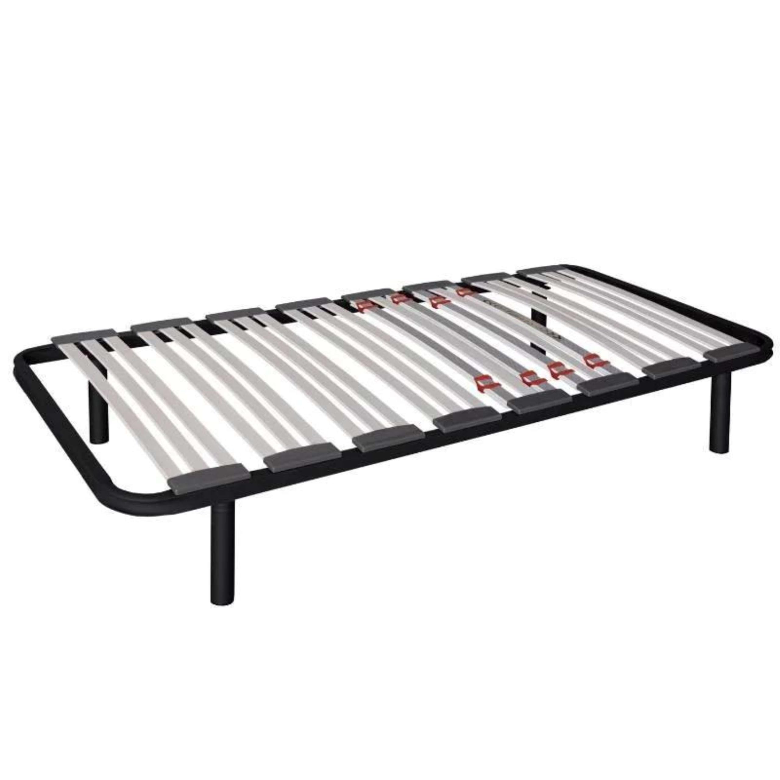 Miroytengo Somier 90x180 cm multiláminas con 5 Patas, con Reguladores Lumbares, Firmeza Adaptable, Tubo 40x30 mm y Laminas de Haya Natural