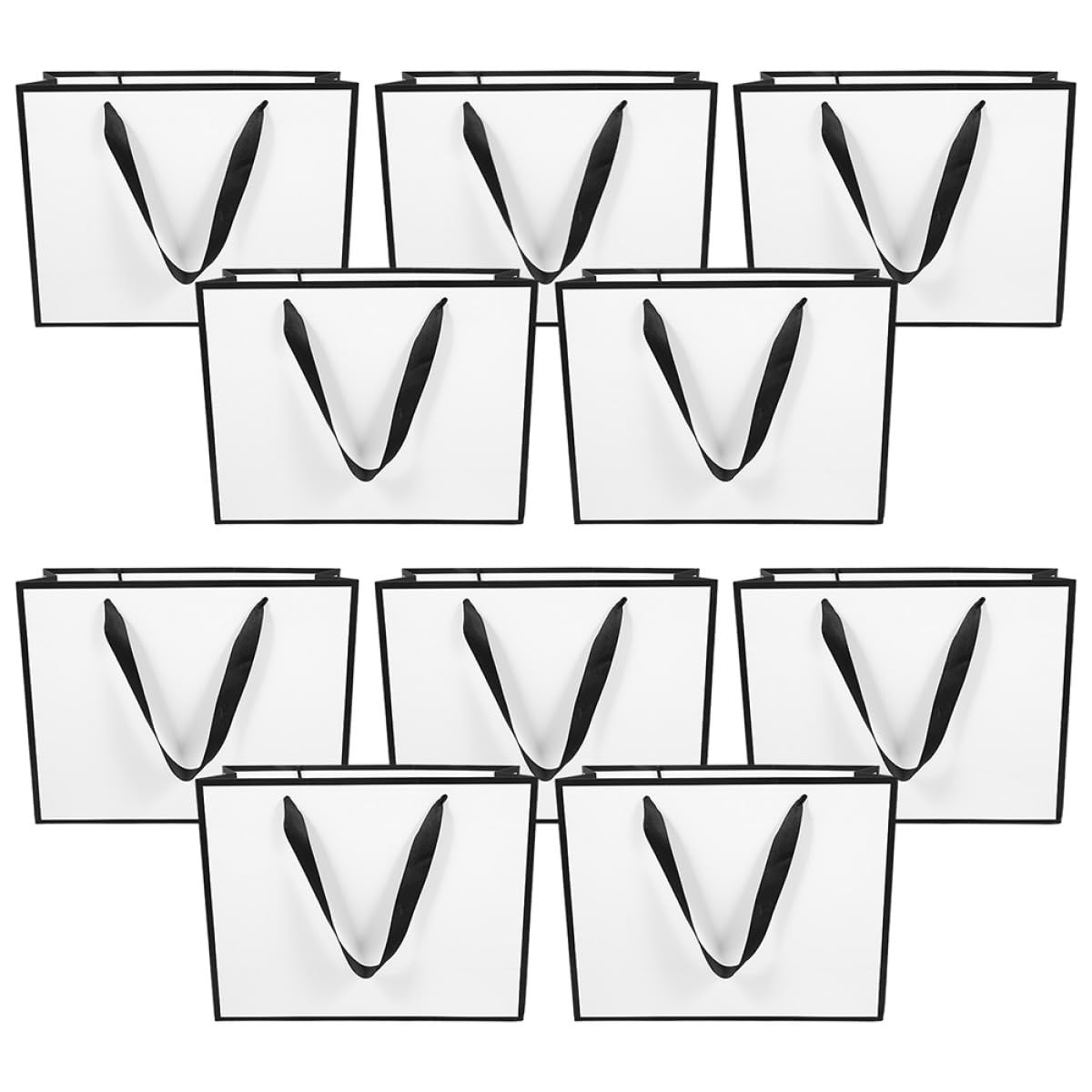 VOSAREA 20 Paquet D'emballage Présent en Papier Blanc Poignées, Pratiques et Légers, Capacité Raisonnable pour Fêtes et Anniversaires, Lot de 20 Pièces