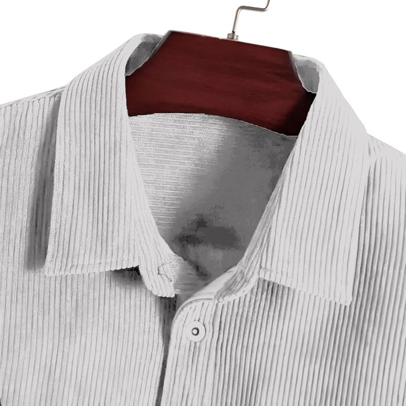 Image of MiraMichi Men's Full Sleeve Corduroy Striped Casual Jacket, Ideal for Stylish Everyday Outfits