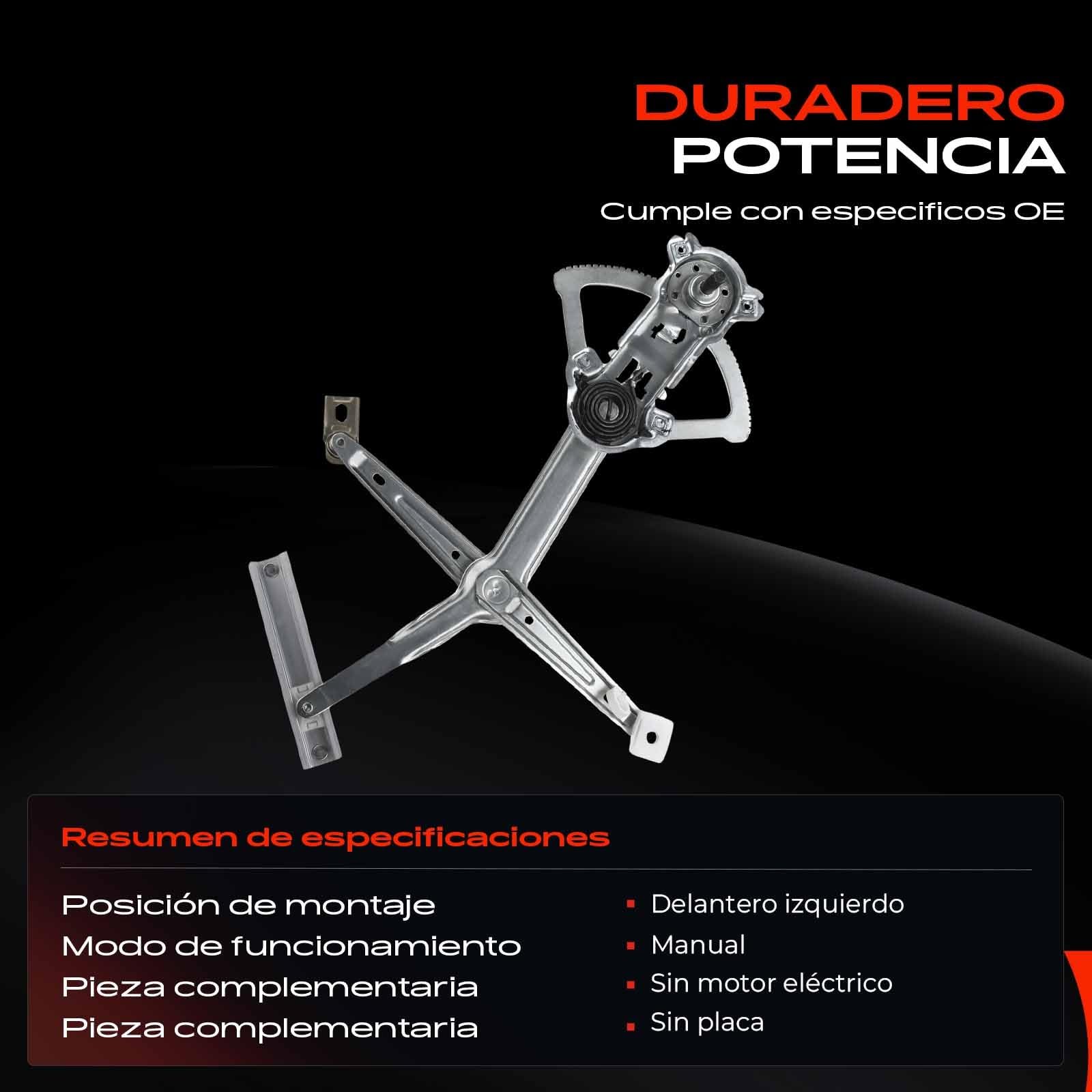 Frankberg Elevalunas Mecanismo elevalunas Manual Delantero izquierdo Compatible con 124 W124 Berlina 124 T-Model S124 Touring Clase E W124 Replace# 1247201746