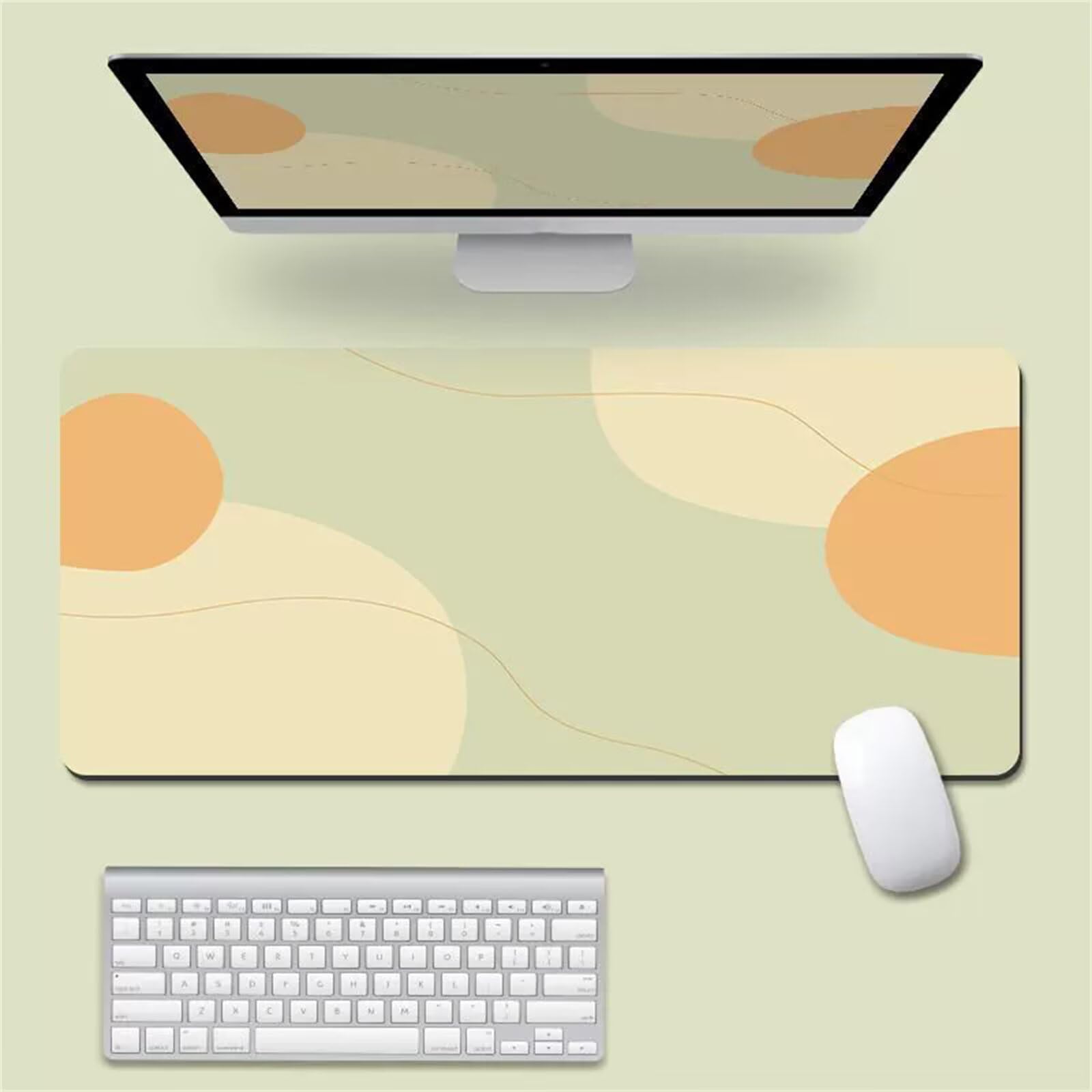 Tappetino Mouse Beige Marrone Astratto,700x400x3mm tappetino mouse XXL Gaming,con Base Antiscivolo,lavabile Sottomano Grande Dimensione – Migliora la Precisione e la Velocità