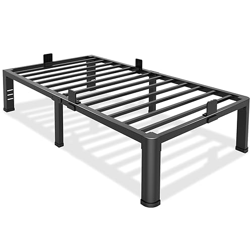 Bilily 14 Inch Twin Bed Frame Metal Platform with Round