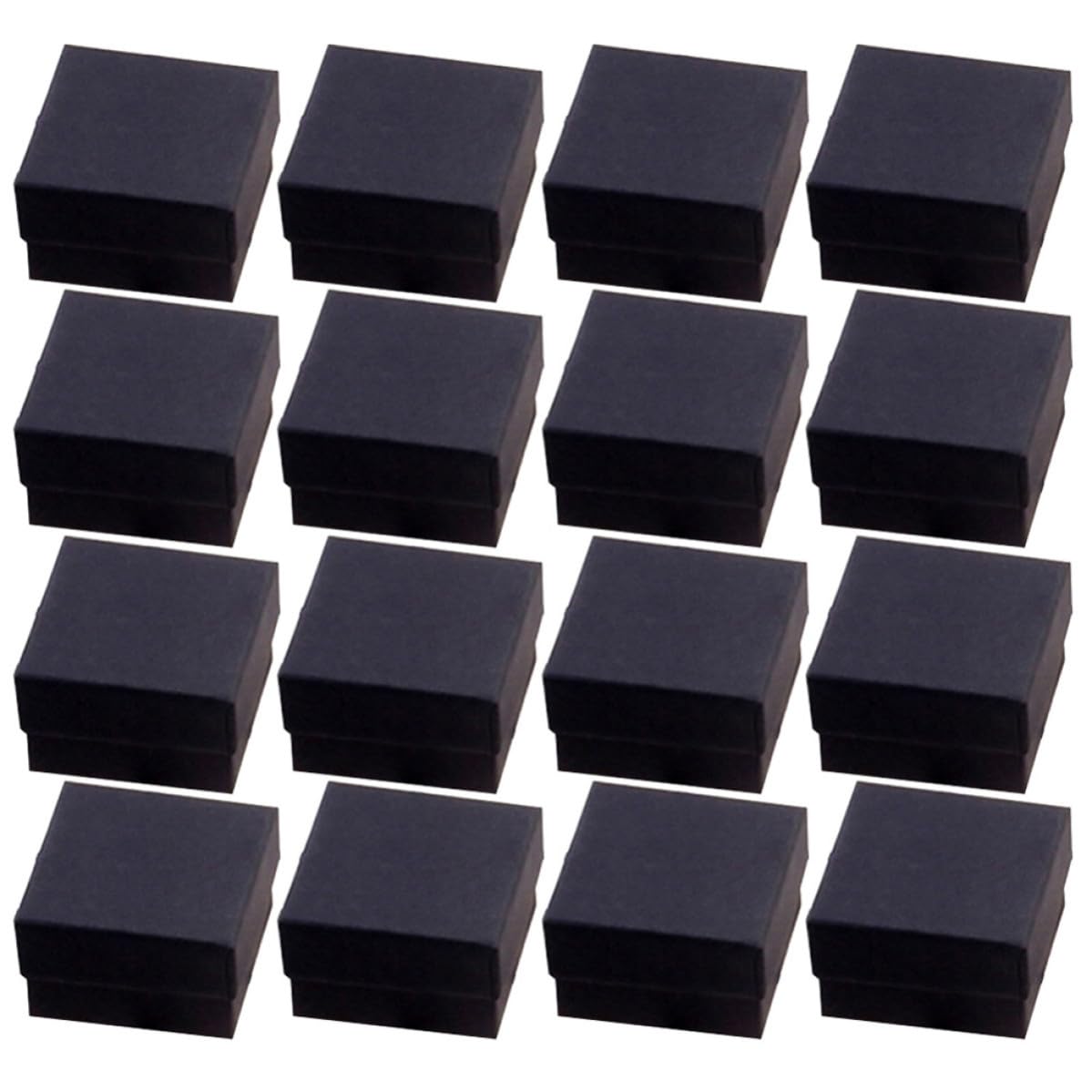 Coffret de rangement bijoux kraft noir de haute qualité, boîte à bagues luxe 48 pcs