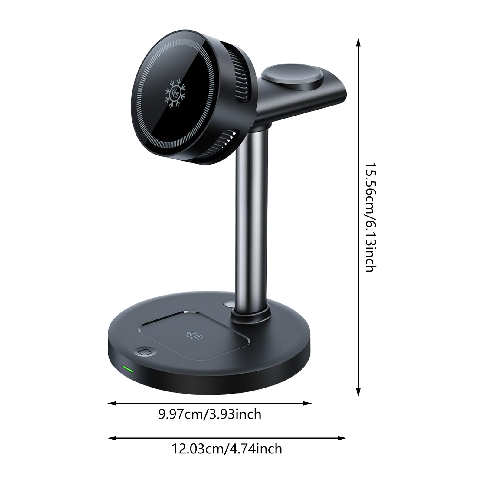 Caricabatterie magnetico Raffreddamento TEC 25W Qi 2.2 Ricarica Rapida 3 in 1 per il telefono auricolare Orologio