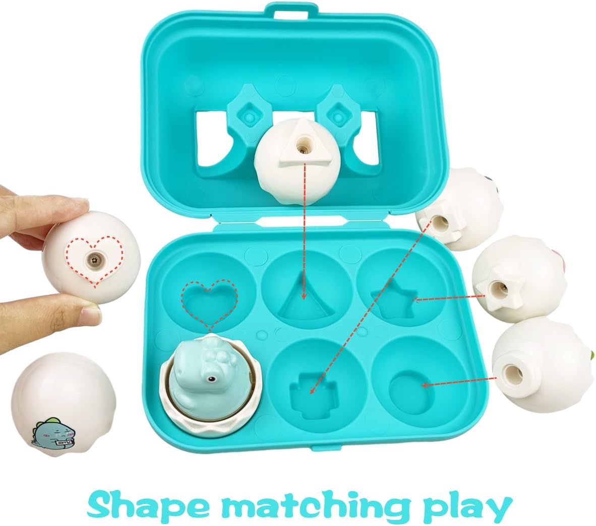 Pinkiwine Easter Hide & Squeak Dinosaur Eggs Montessori Sorting & Matching Learning Toys for Toddlers Kids Boys Girls Easter Basket Stuffers Gifts Party Favors