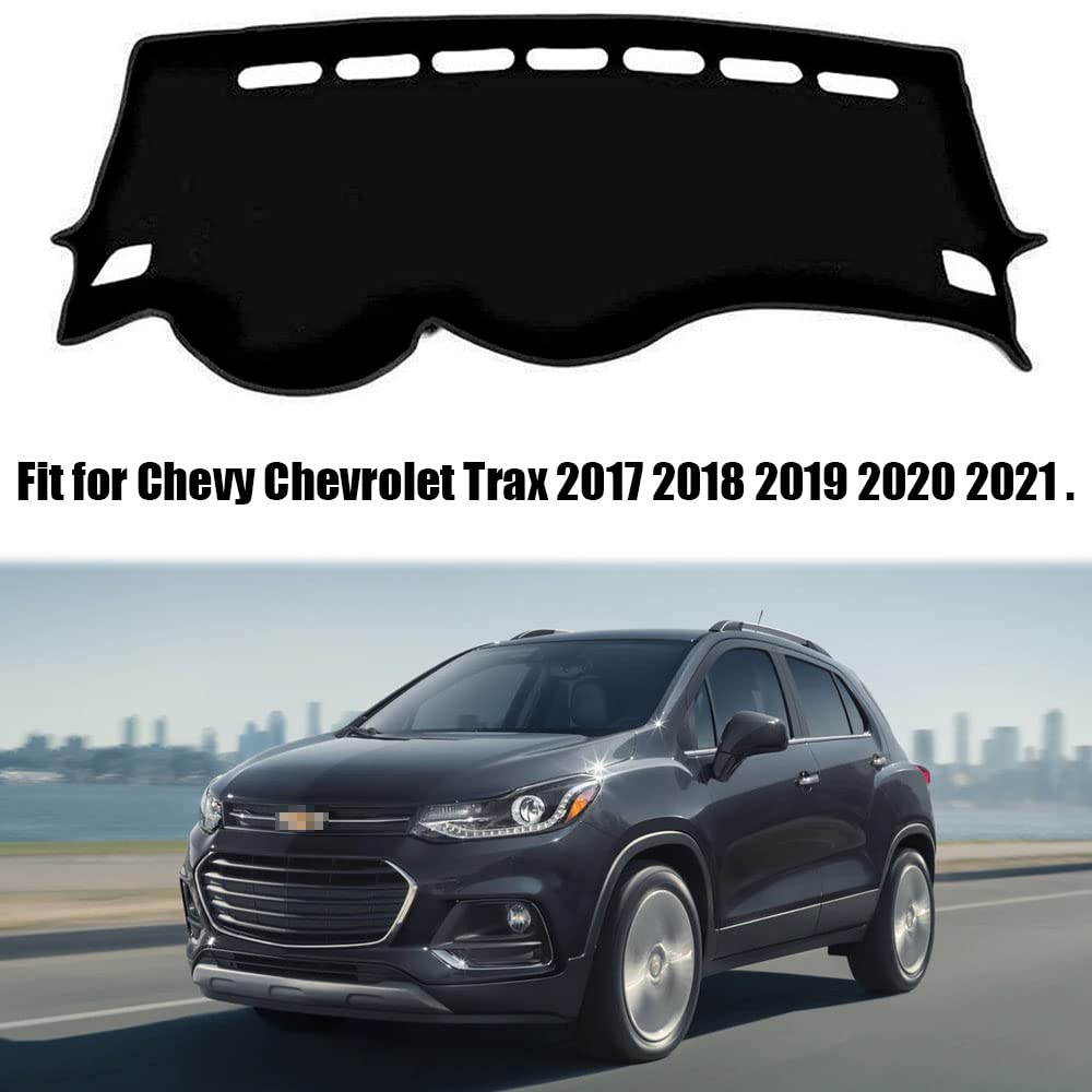 Rifoda Dash Board Cover Fit for Chevy Chevrolet Trax 2017 2018 2019 2020 2021 Dashboard Cover Mat Non-Slip Pad Carpet Sunshield Protector (Black Edge)