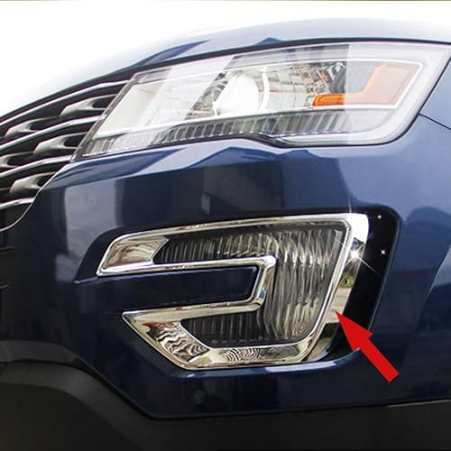 ABS cromo coche delantero niebla luz lámpara cubierta ajuste ajuste para Ford Explorer 2015 2016 2017