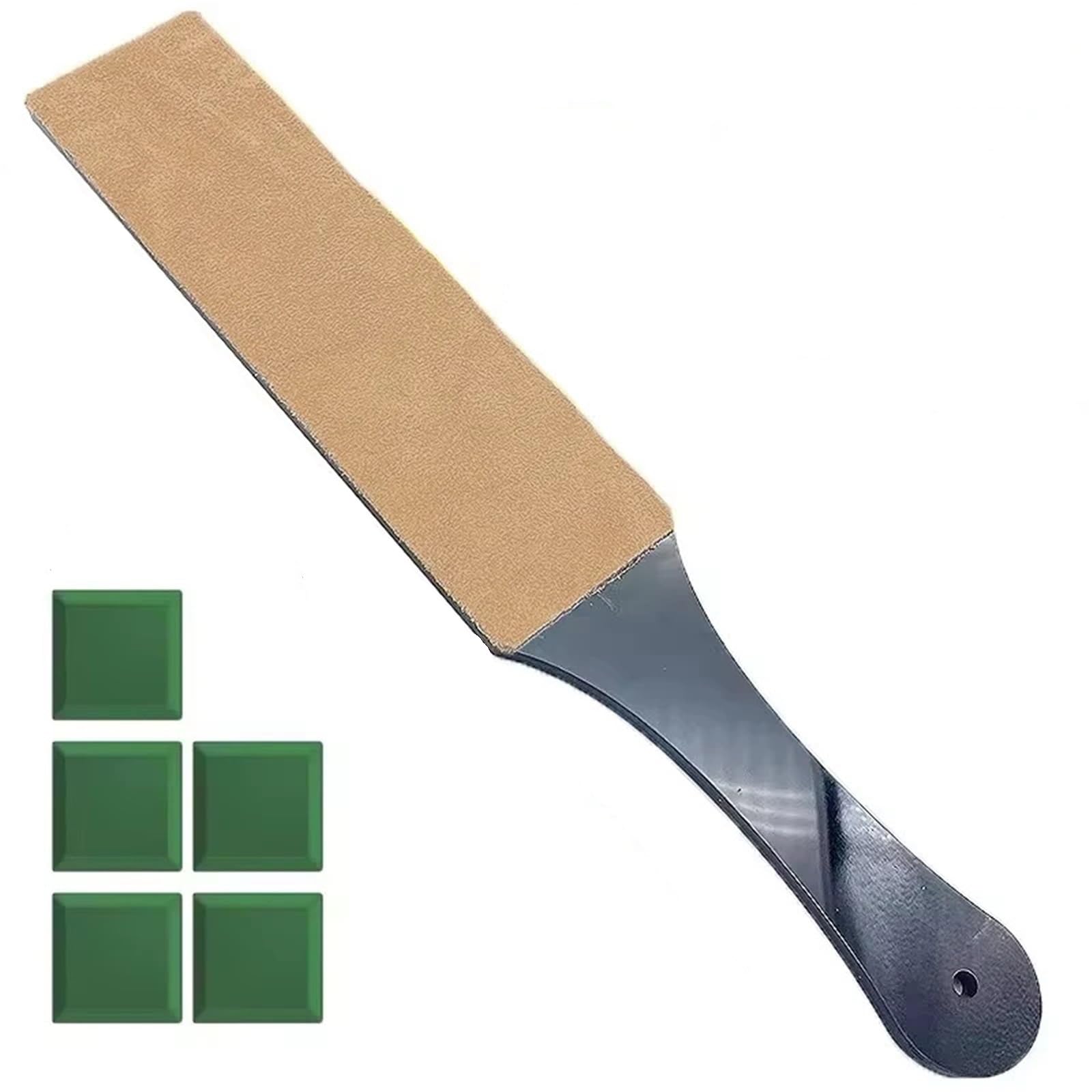 Cintura per affilatura in pelle Kit di affilatura in pelle a doppio lato for affilare coltelli con composto lucidante(Set E)