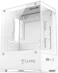 Gabinete Branco Gamer Mini Tower Lateral de Vidro 290x190x375mm Clanm Snow Megalon