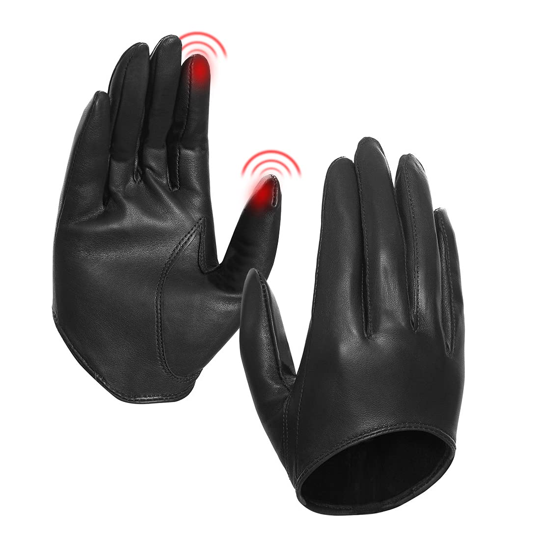 Harssidanzar Leather Spring Gloves For Women Genuine Leather Half