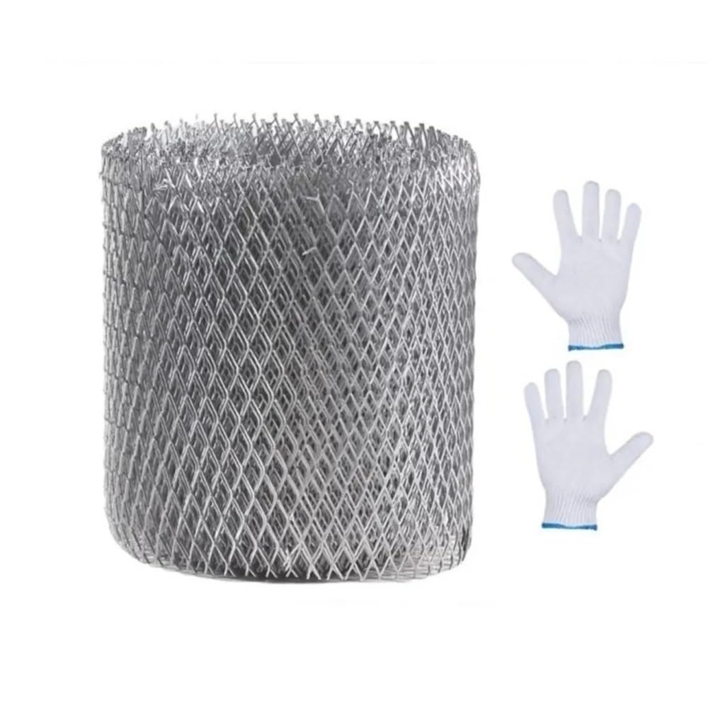 Protector de canalón antiobstrucción, fácil de Instalar, Ancho 12,7/15 cm, bajante de Aluminio de 600 cm, Filtro de Hojas, 1 Unidad(15cm)