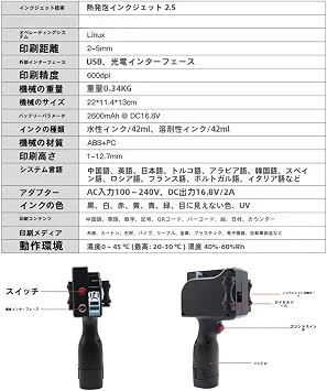 Handheld Inkjet Printer,Handheld Printer Portable 4.3 Inch Fast Dry Inkjet Coding Machine with Touch Screen,Expiration Date,Barcode,QR Code,Logo,Batch Series No