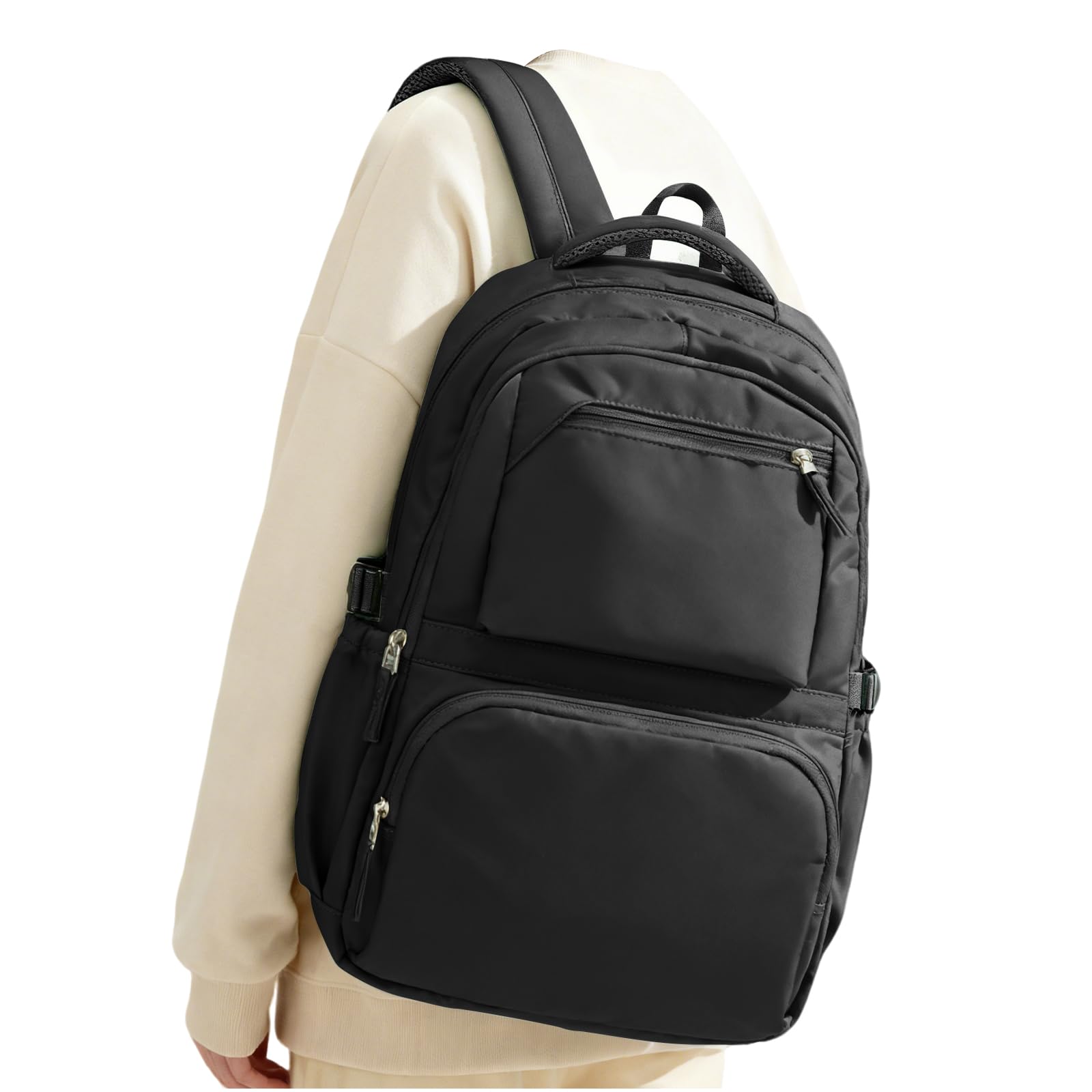 Black Backpack for Women School Backpack with Laptop Compartment Gym Bag for Men Travel Laptop Backpacks for College Students School Bag Bookbag