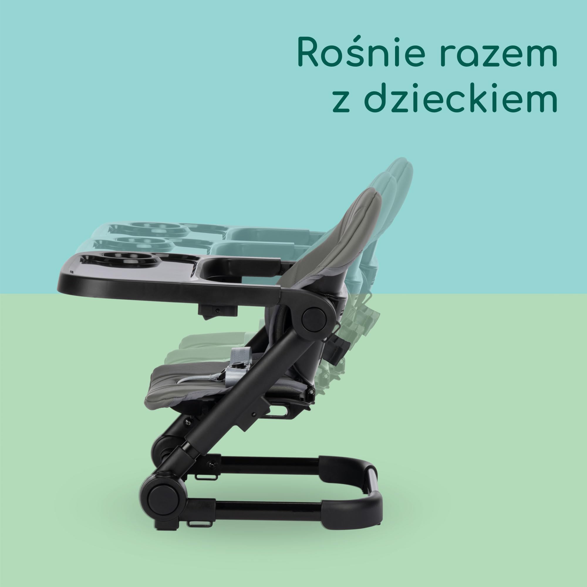 Bebeconfort Moly, Przenośne Krzesełko Podróżne, od 6 miesięcy do 3 lat, 9–15 kg, przenośne krzesełko do karmienia, 3 ustawienia wysokości, Podwyższające Krzesełko do Karmienia Dziecka, Tinted Grey