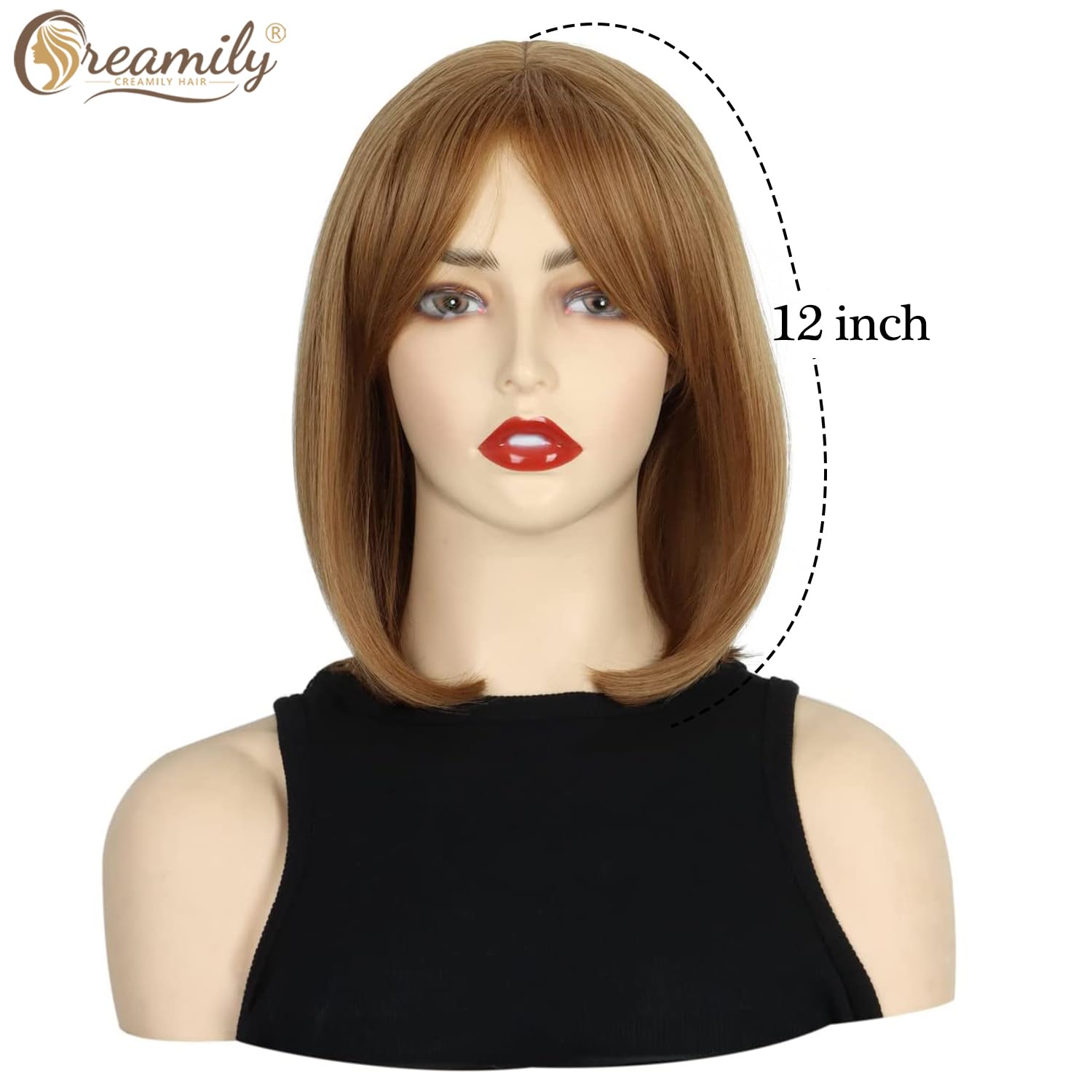 Amazon.com: Creamily 12 Inch Short Strawberry Blonde Wigs 