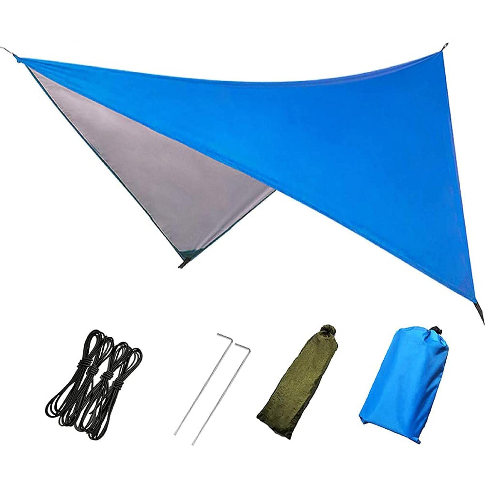 Telo da Esterno Impermeabile, Tendalino Parasole da Campeggio, Tappetino da Picnic Resistente All'umidità Tenda Multifunzione Amaca Telo Antipioggia con Borsa per Il Trasporto, B