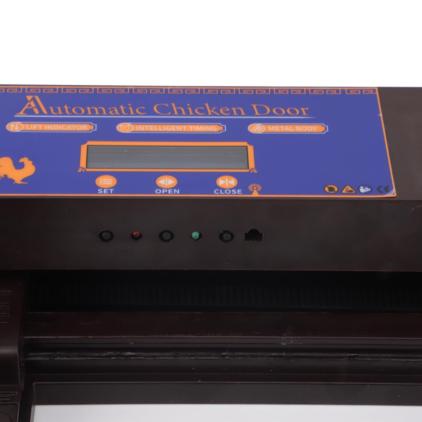 Apriporta automatico per polli, Display a LED Porta automatica per polli con timer, Apriporta automatico per pollaio completamente in plastica Porta migliorata con resistenza all'acqua(Marrone scuro