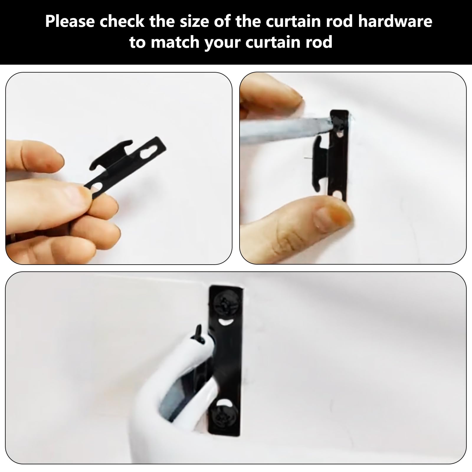 Snapklik.com : Black Curtain Rod Bracket Curtain Rod Hardware Brackets