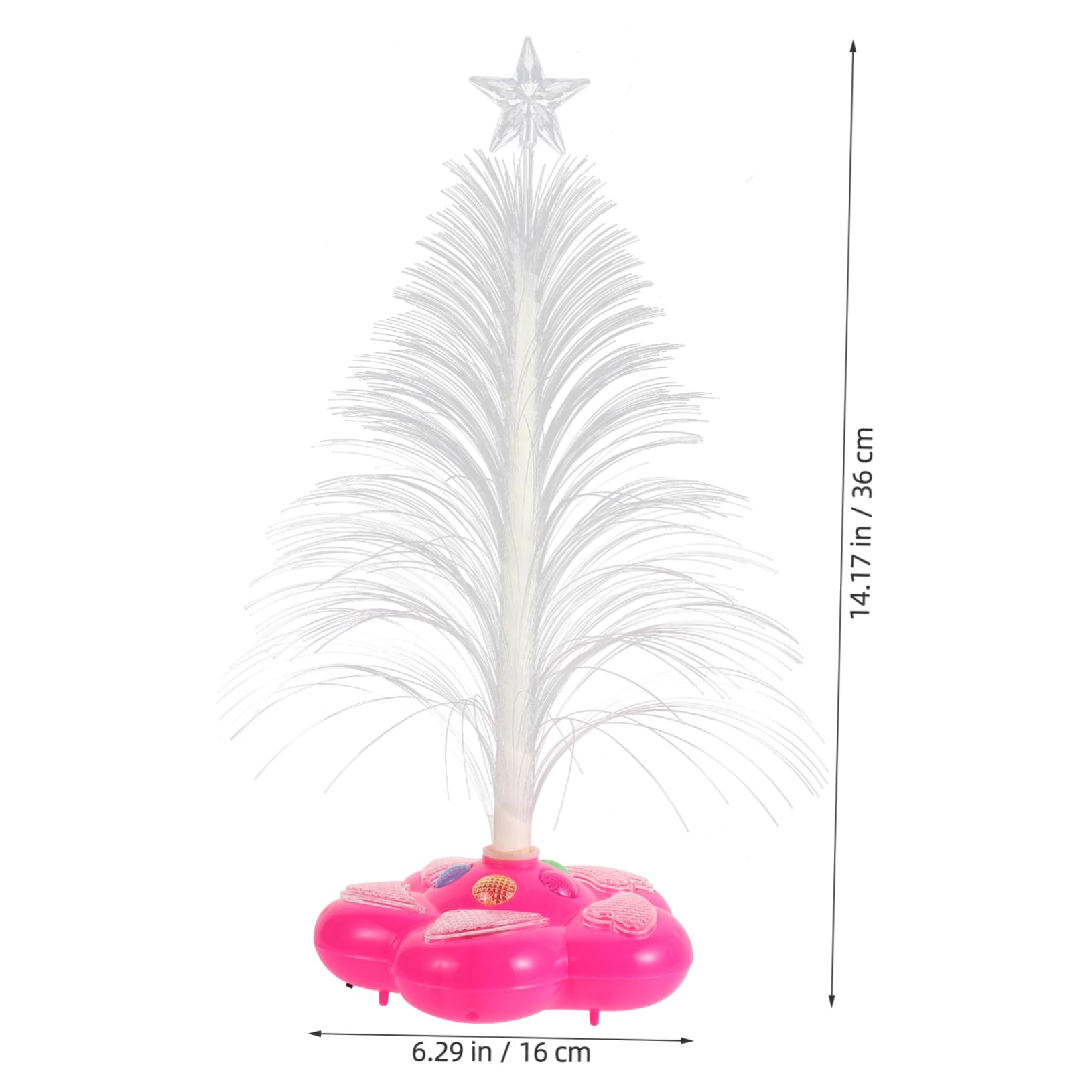 Holibanna LED Fiber Optic Christmas Tree Night Light Colorful Flashing Decoration for Home Parties Lightweight Tabletop Design Creates Warm Atmosphere Random Color No Battery