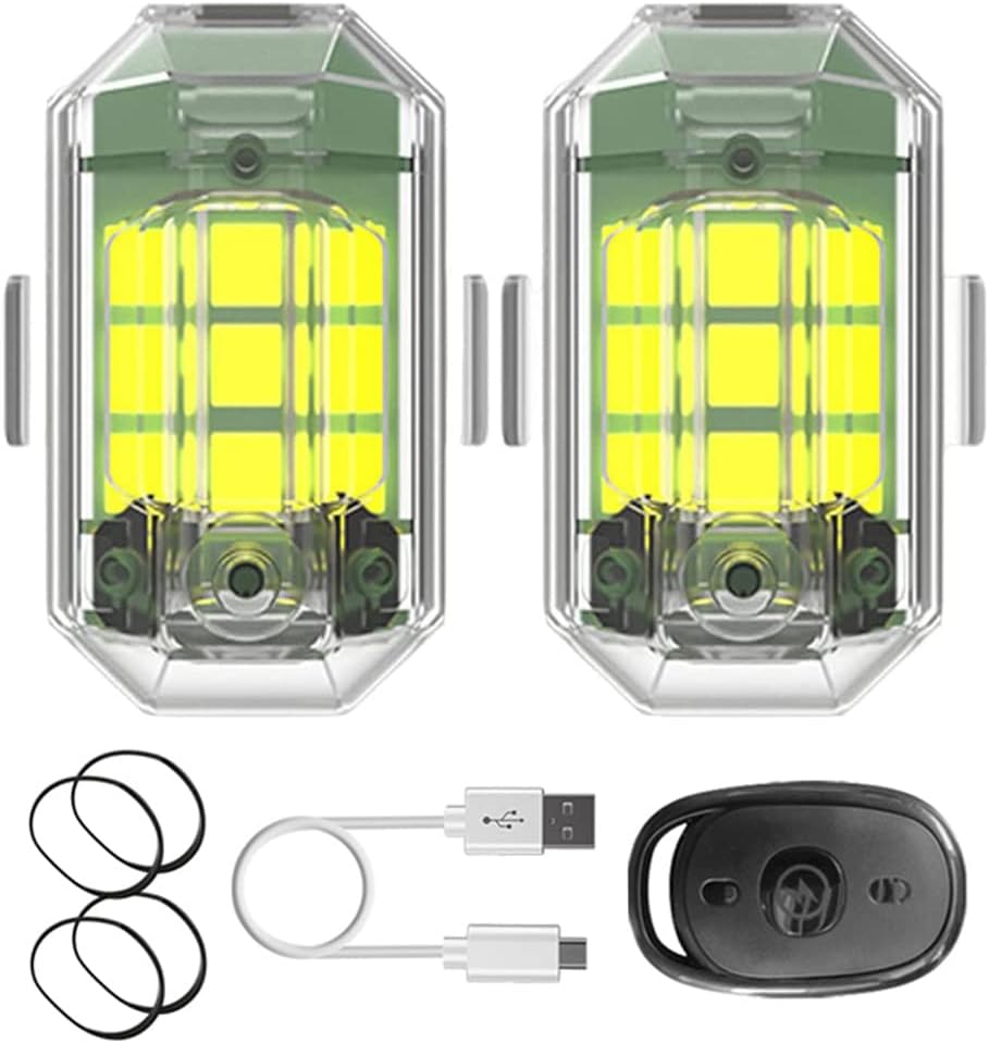 High Brightness Wireless LED Strobe Light, 7-Colors Led Aircraft Strobe Lights & USB Charging, Waterproof Led Strobe Lights, LED Strobe Lights for Motorcycles, Car, Emergency, Outdoor (C)