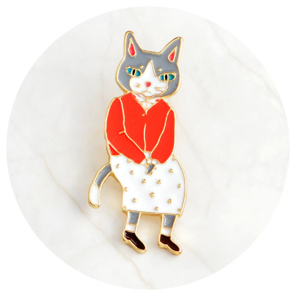 YHDBH Pins And Brooches Rabbit/Fox/Cat Couple Enamel Pin Badges Hat Backpack Accessories Lovers Jewelry Gift For Lover