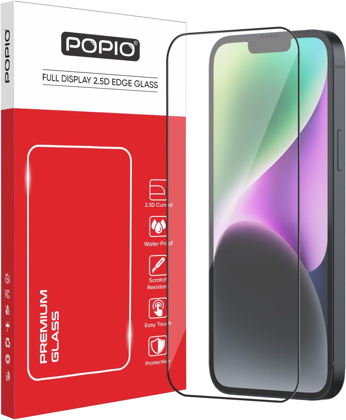 POPIO Military-Grade Gorilla Tempered Glass For iPhone 14 Plus | 9H Hardness, Edge-to-Edge, Bubble-Free