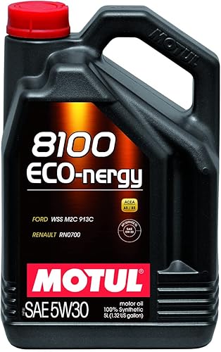 Motul 102898 Juego de 8 botellas de aceite de motor 8100 ECO-nergy 5W-30 de 5 litros