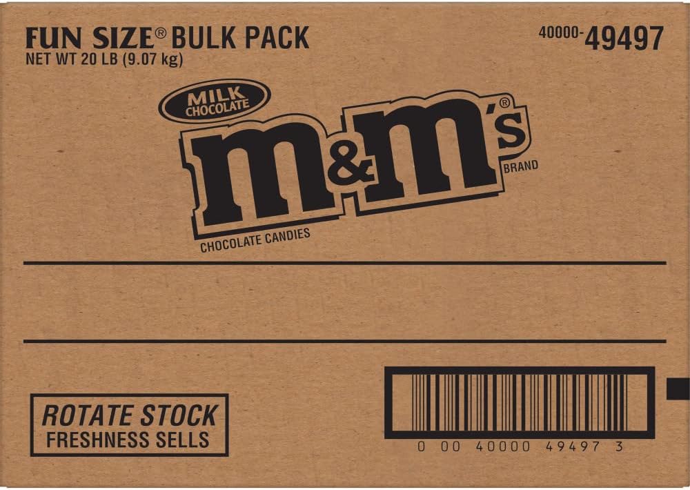 M&M'S Milk Chocolate Candy Fun Size 320 Ounce (Pack of 1) Bulk Package Box