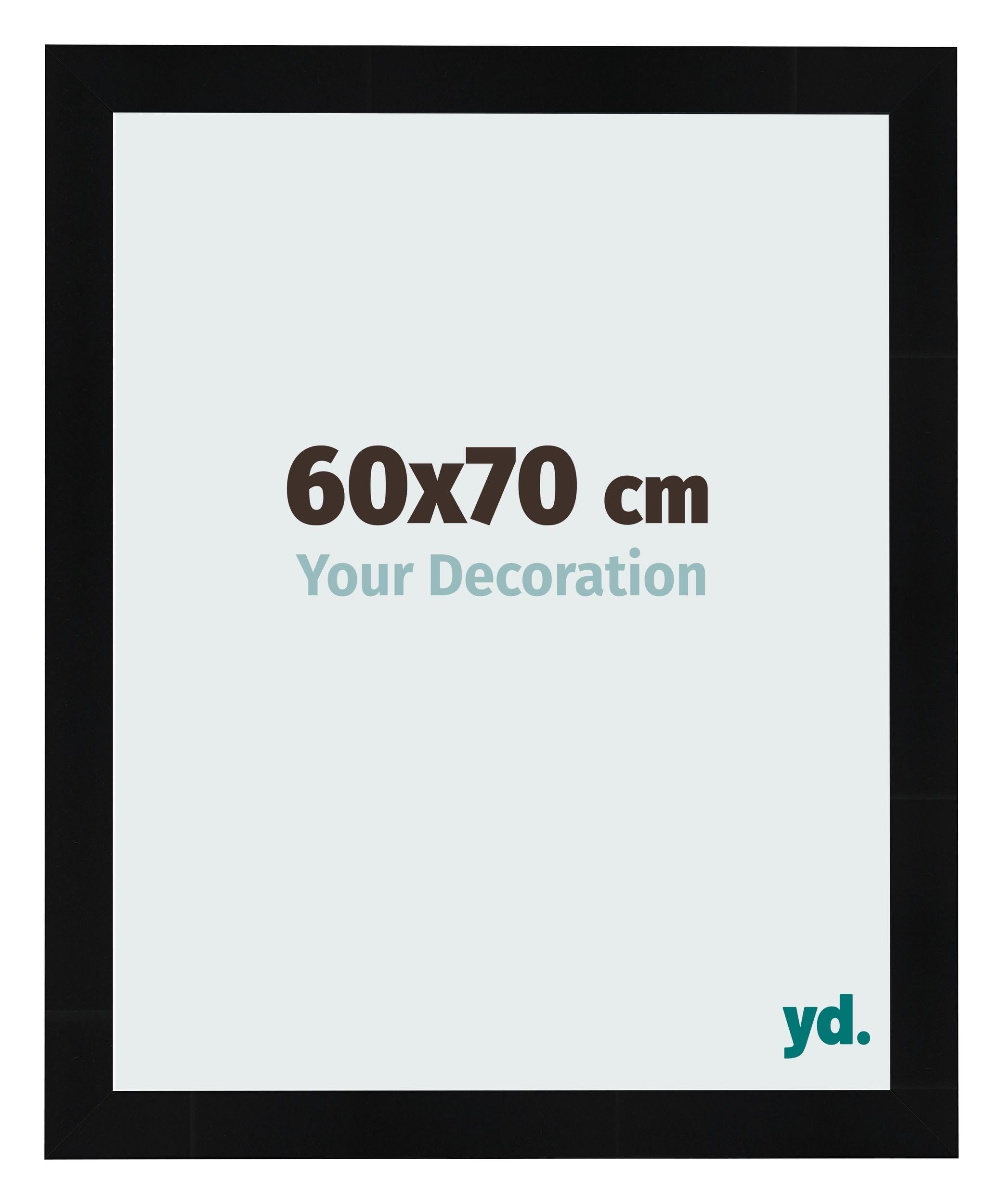Your Decoration - Picture Frame 60x70 cm - Black High Gloss - Decorative Wall Frame in wood with Antireflection - Frame 60x70 - Pisa