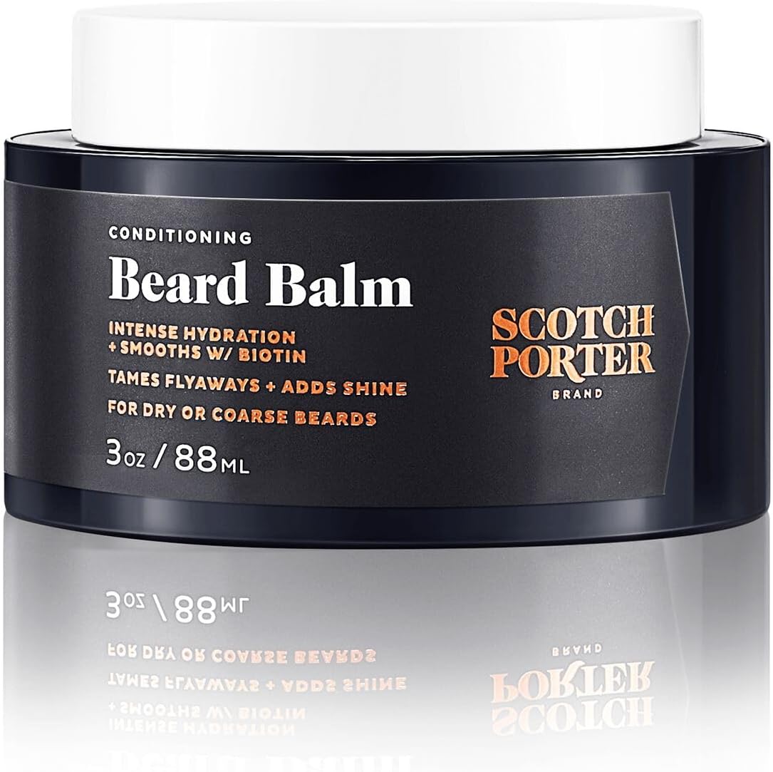 Conditioning Beard Balm for Men | Hydrates, Smooths, Adds Shine & Tames Flyaway Hair | Formulated with Non-Toxic Ingredients, Free of Parabens, Sulfates & Silicones | Vegan | 3oz Jar