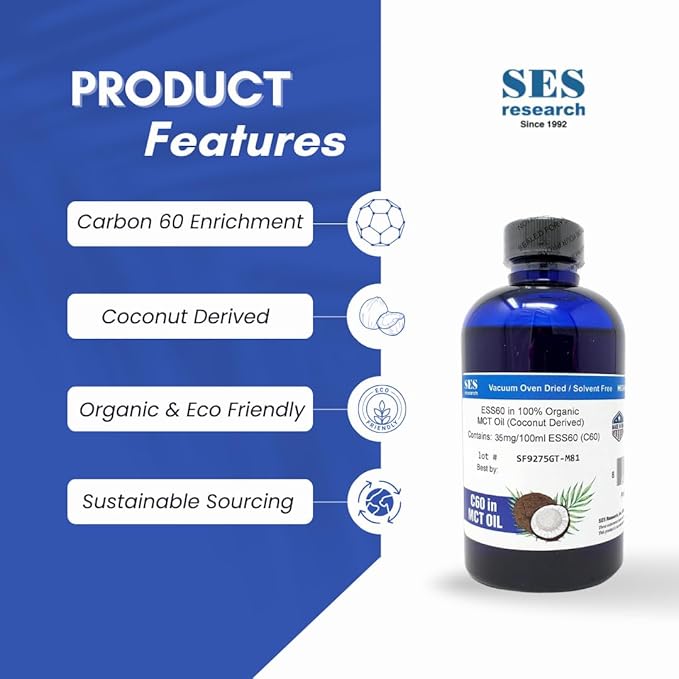 SES Research Aceite de Coco Orgánico MCT C60 4 oz miniatura 3