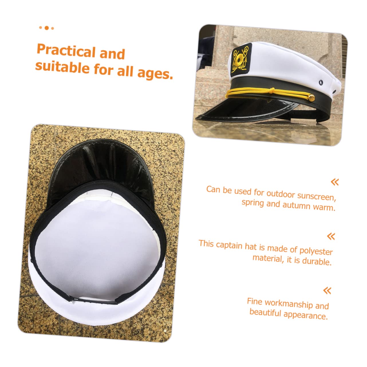 4pezzi Cappello Da Marinaio Per Cosplay Di Halloween Accessorio Costume Nautico Unisex Per Feste e Mascherate Elegante Cappello Con Ricamo Per Uomini e Donne