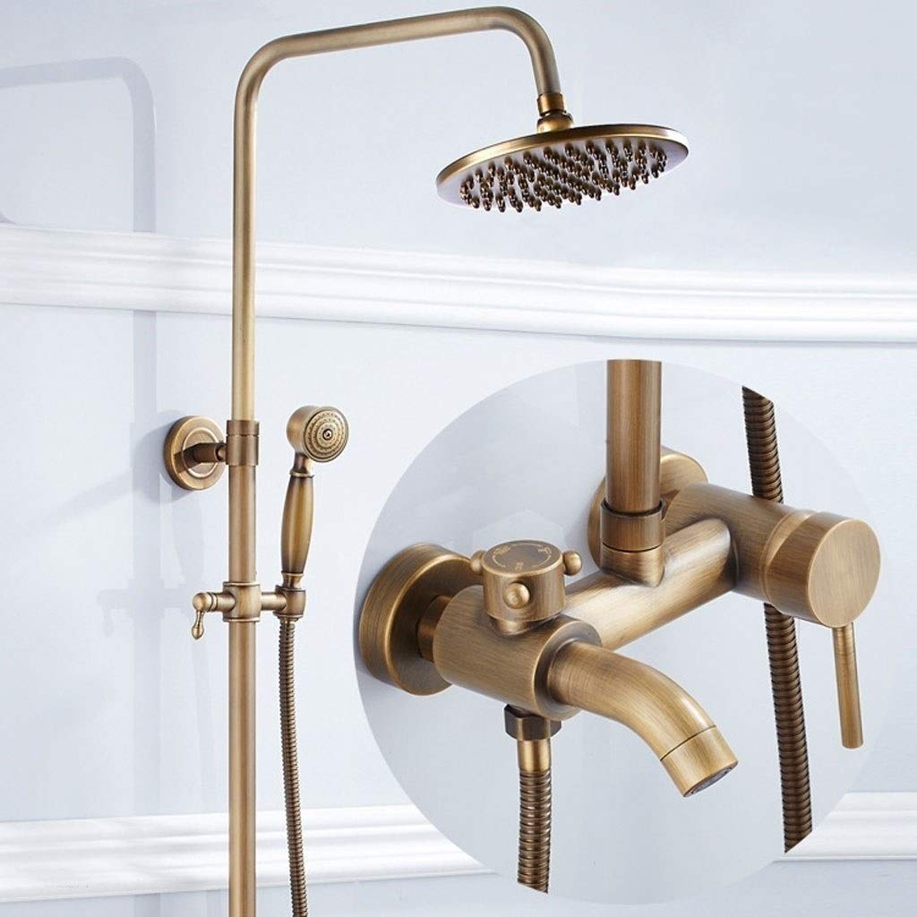 Mosiężny zestaw prysznicowy w stylu retro, regulowany system deszczownicy, 82112 cm, 150 cm, wąż klasyczny, deszczownica, elegancka armatura łazienkowa dla luksusowego doświadczenia