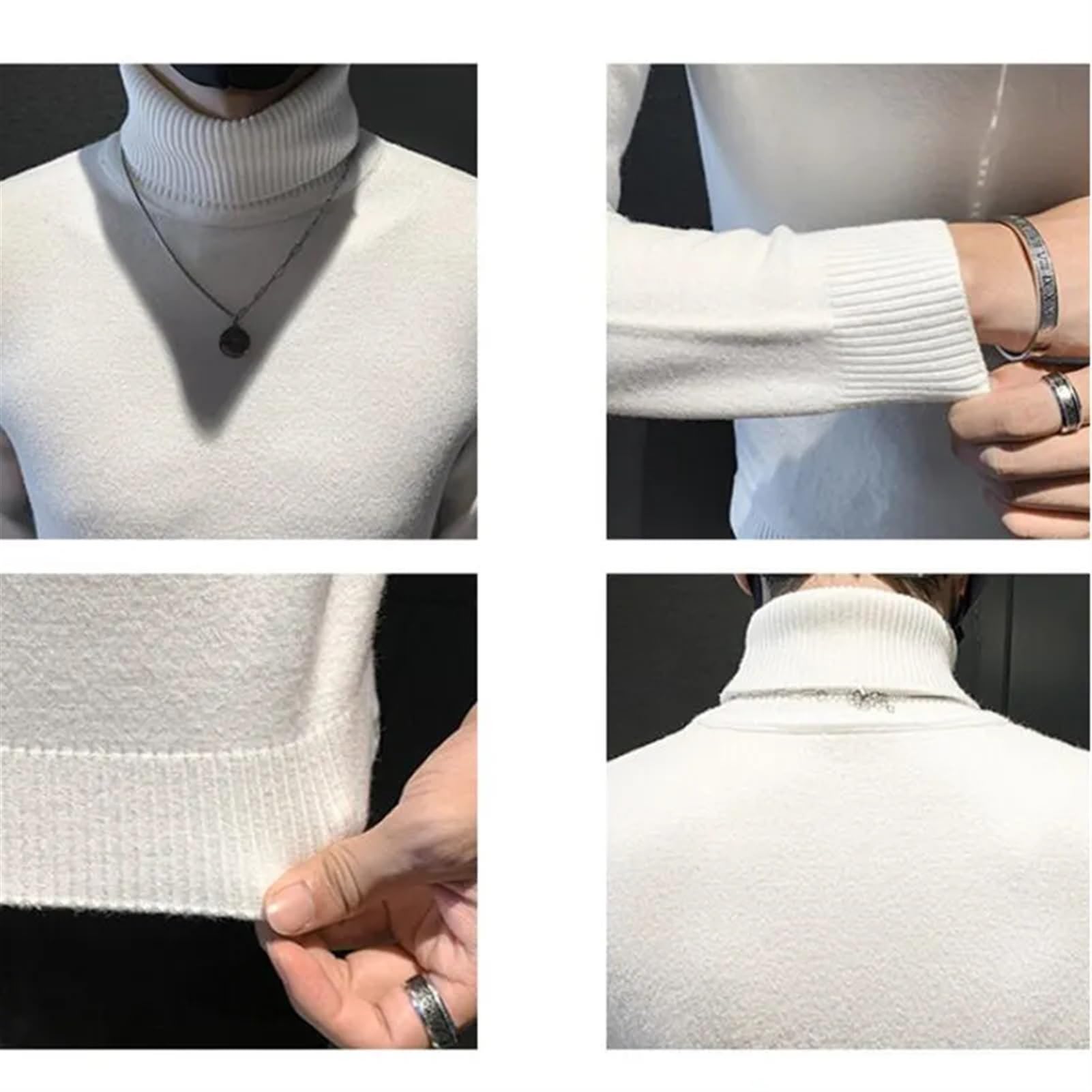 Męski sweter z golfem Jesień Zima Męski Sweter Z Rollneck Ciepły Sweter Z Dzianiny Utrzymuje Ciepło Męski Sweter Odzież S-3XL