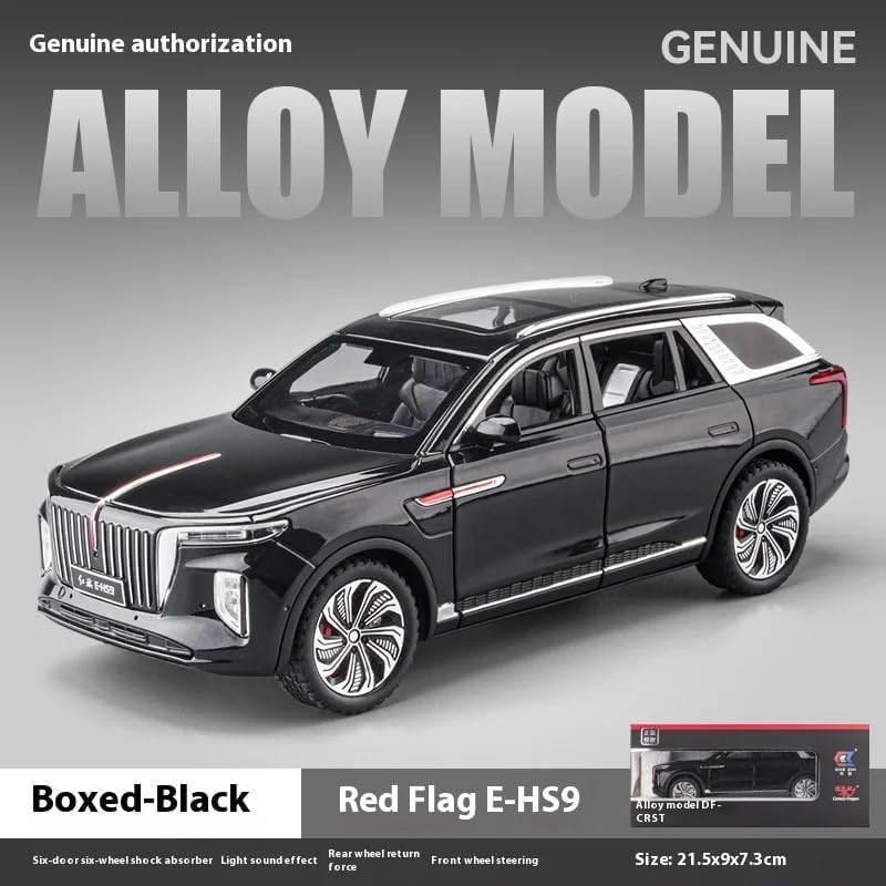 Image of 1:24 Scale Diecast Red Flag HONGQI-H9 Alloy Car Model � Officially Authorized Metal Model SUV with Openable Doors & Pull Back Action � Collectible Toy Car for Kids & Adults?Colors as Per Stock ?
