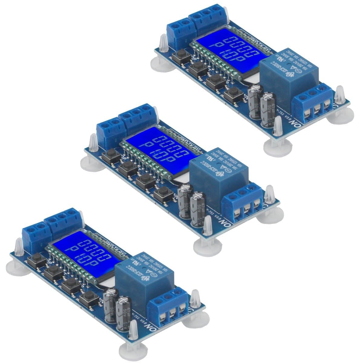 YFUSET 3個 タイムディレイ リレー 時間遅延期間タイマー 0.01~9999分 ディスプレイ付き 動作電圧DC6~30V Micro USB 5V電源対応